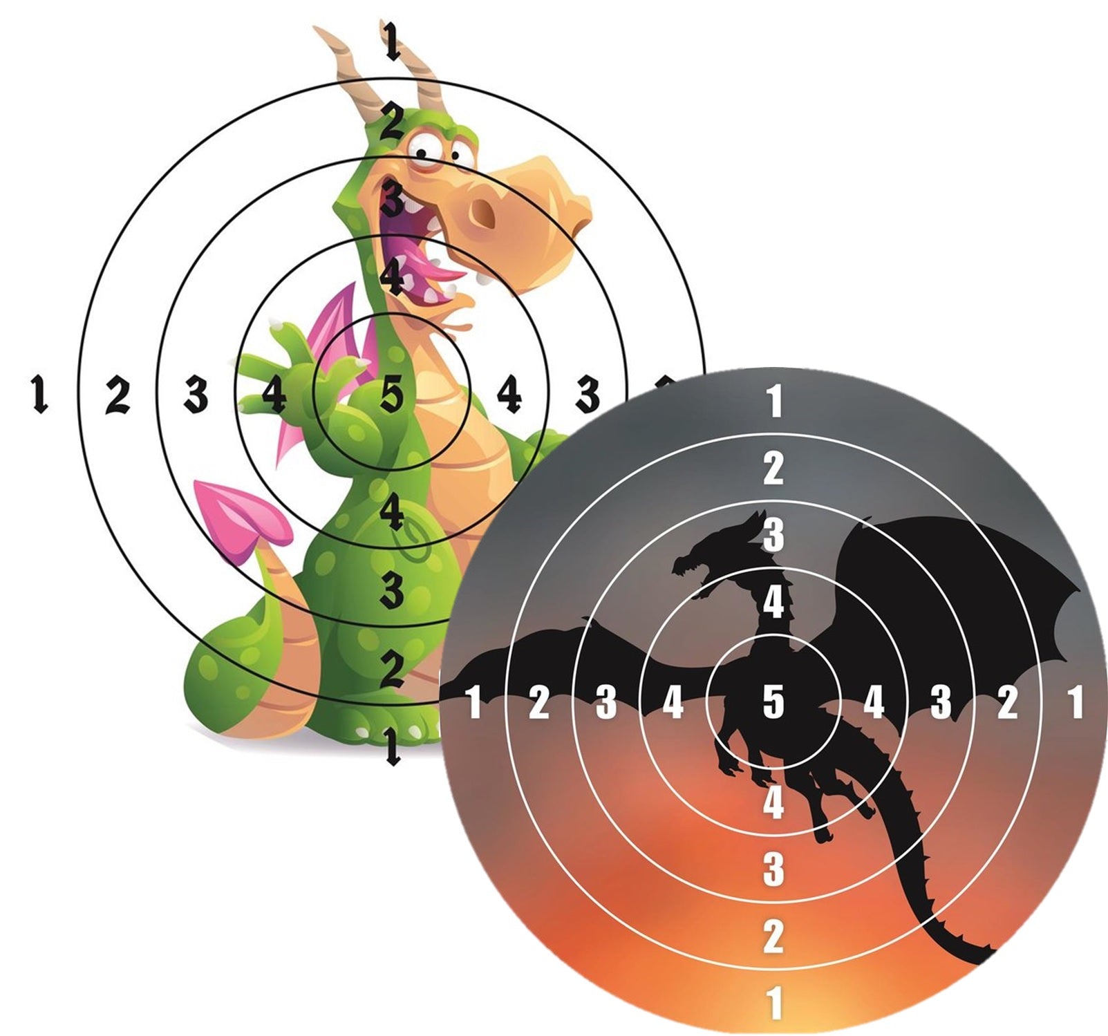 Drago bersaglio per arco e freccia da girare - 2 lati 40cm